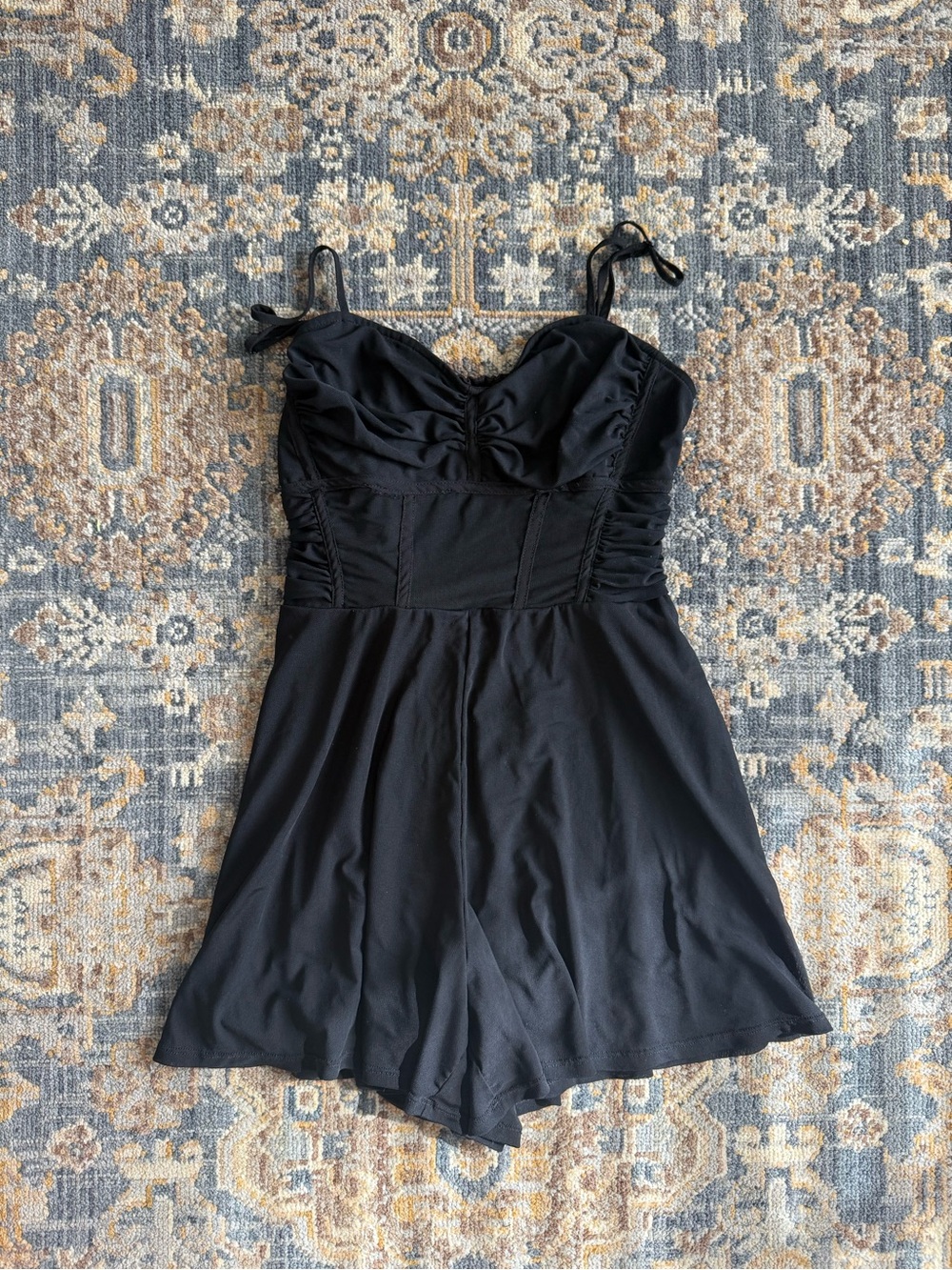 Urban Outfitters Black Ruched Romper